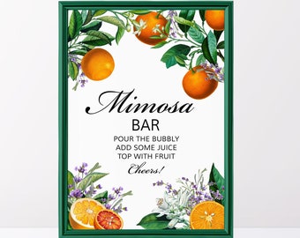 Oranges Mimosa bar sign Lavender citrus bridal shower decor Birthday sign She found her main squeeze party Oranges Bridal shower decoration