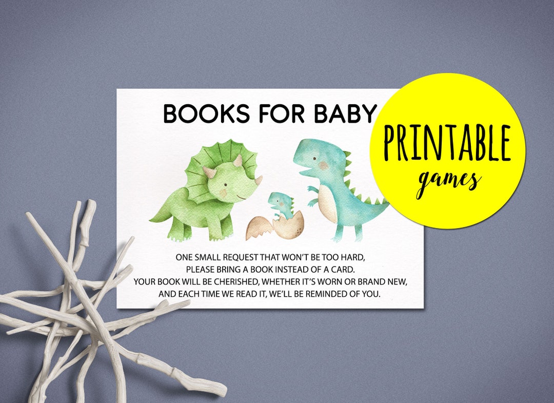 Books for Baby Dinosaur Baby Shower Game Printable Bring a - Etsy