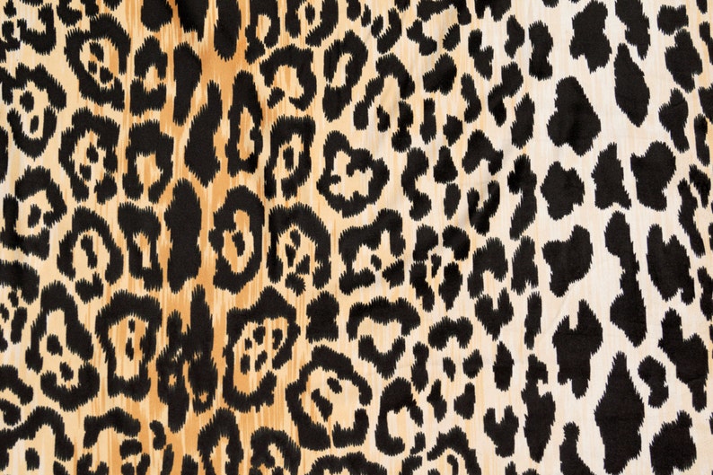Velvety Cotton Leopard Print Fabric Braemore Jamil Natural | Etsy