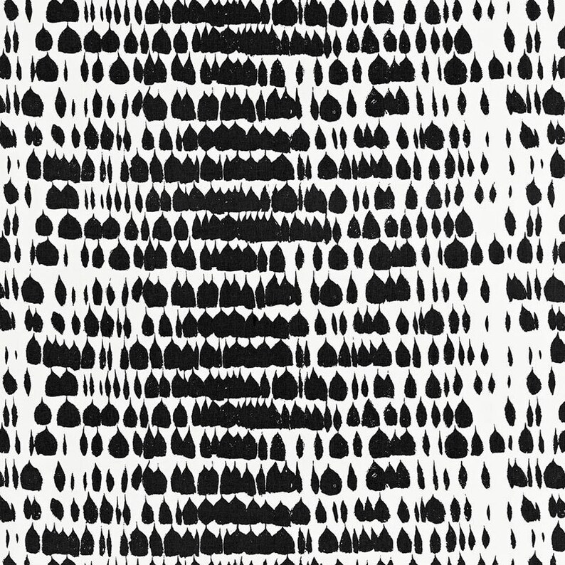 Schumacher Queen Of Spain Black Fabric Black And White Etsy