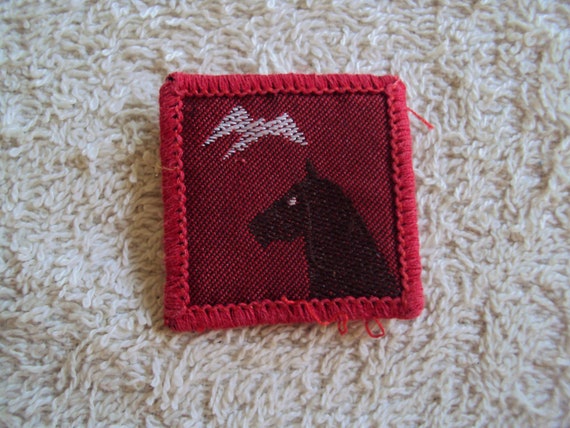 Boy Scouts Brownie horse bird embroidered cloth m… - image 1