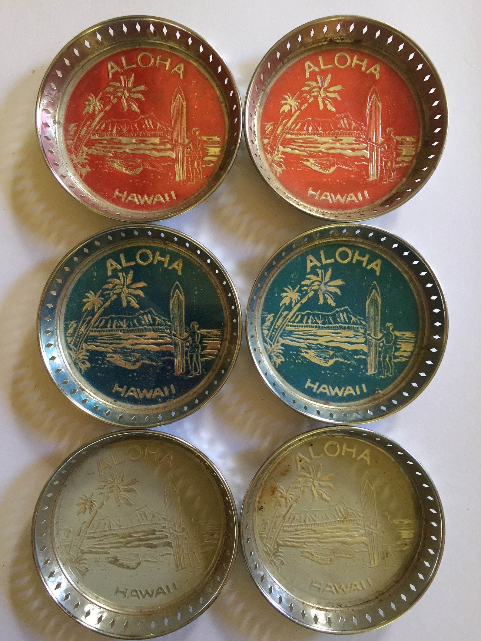Vintage Hawaii drink coasters Aloha coasters vintage drink Etsy