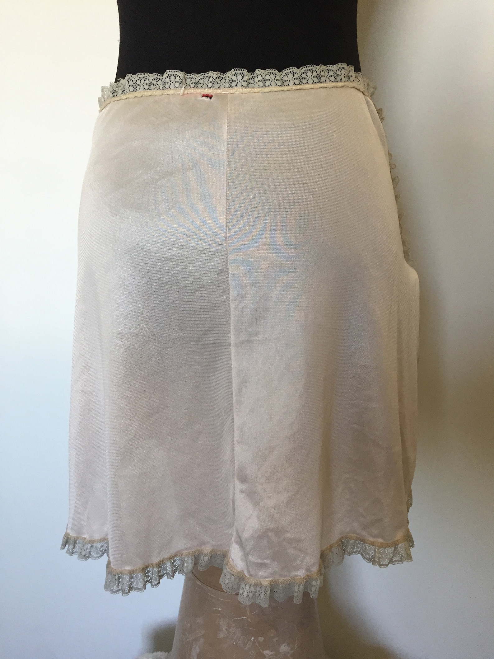 Vintage Beige lace half slip size 14 Etsy