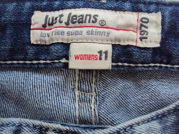 Hand Painted Denim Jeans, Just Jeans, Cat Pants, Low Rise Supa Skinny