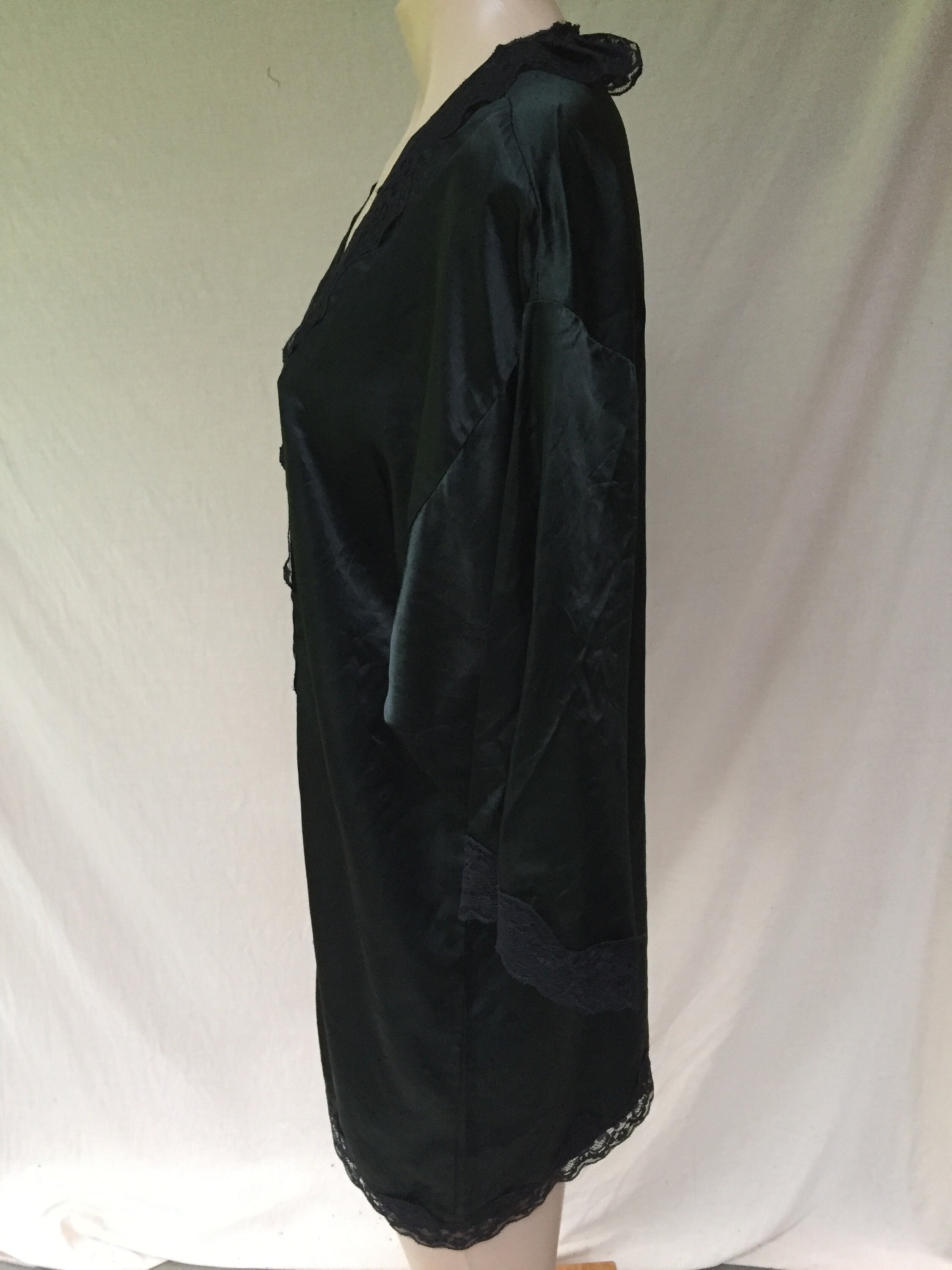 Vintage Satin Black Bed Jacket Size Medium 14 Etsy Australia