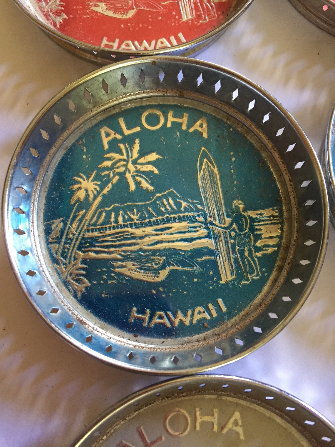 Vintage Hawaii drink coasters Aloha coasters vintage drink Etsy