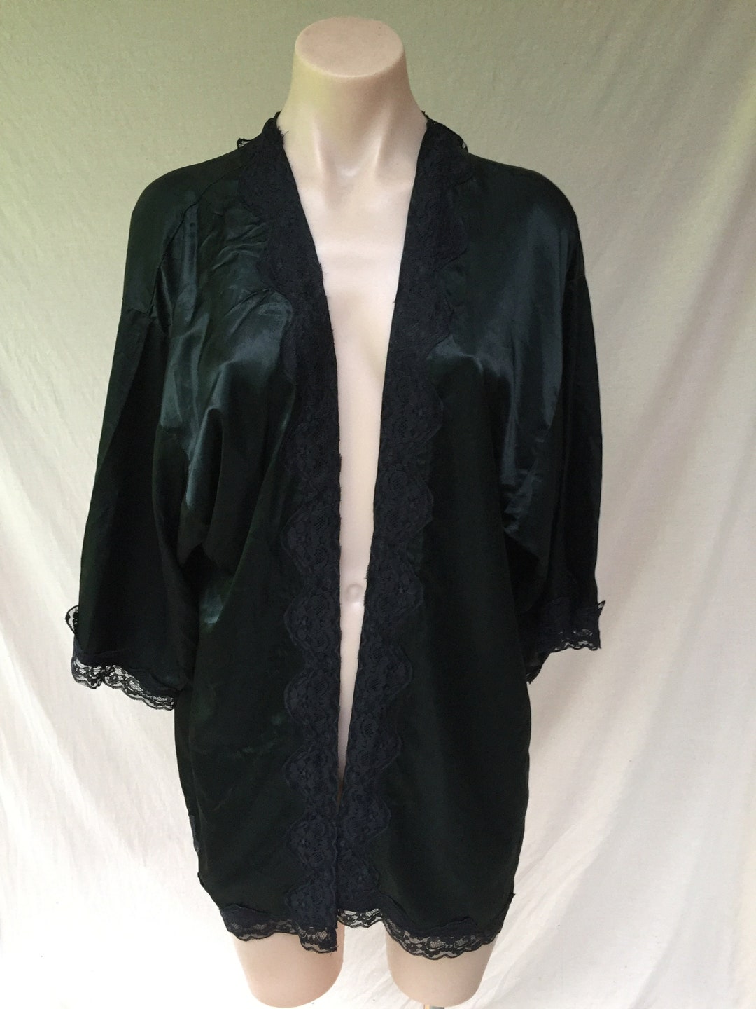 Vintage Satin Black Bed Jacket Size Medium 14 - Etsy Australia