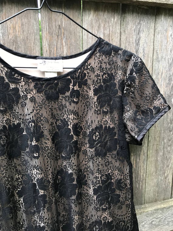 Black Lace Shift Smock Dress