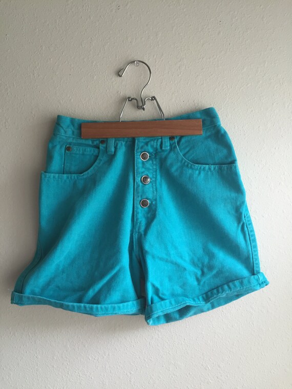 teal high waisted shorts