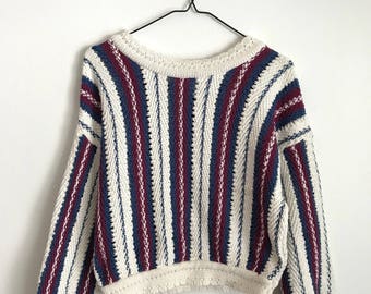 Striped Cropped 90's Sweater