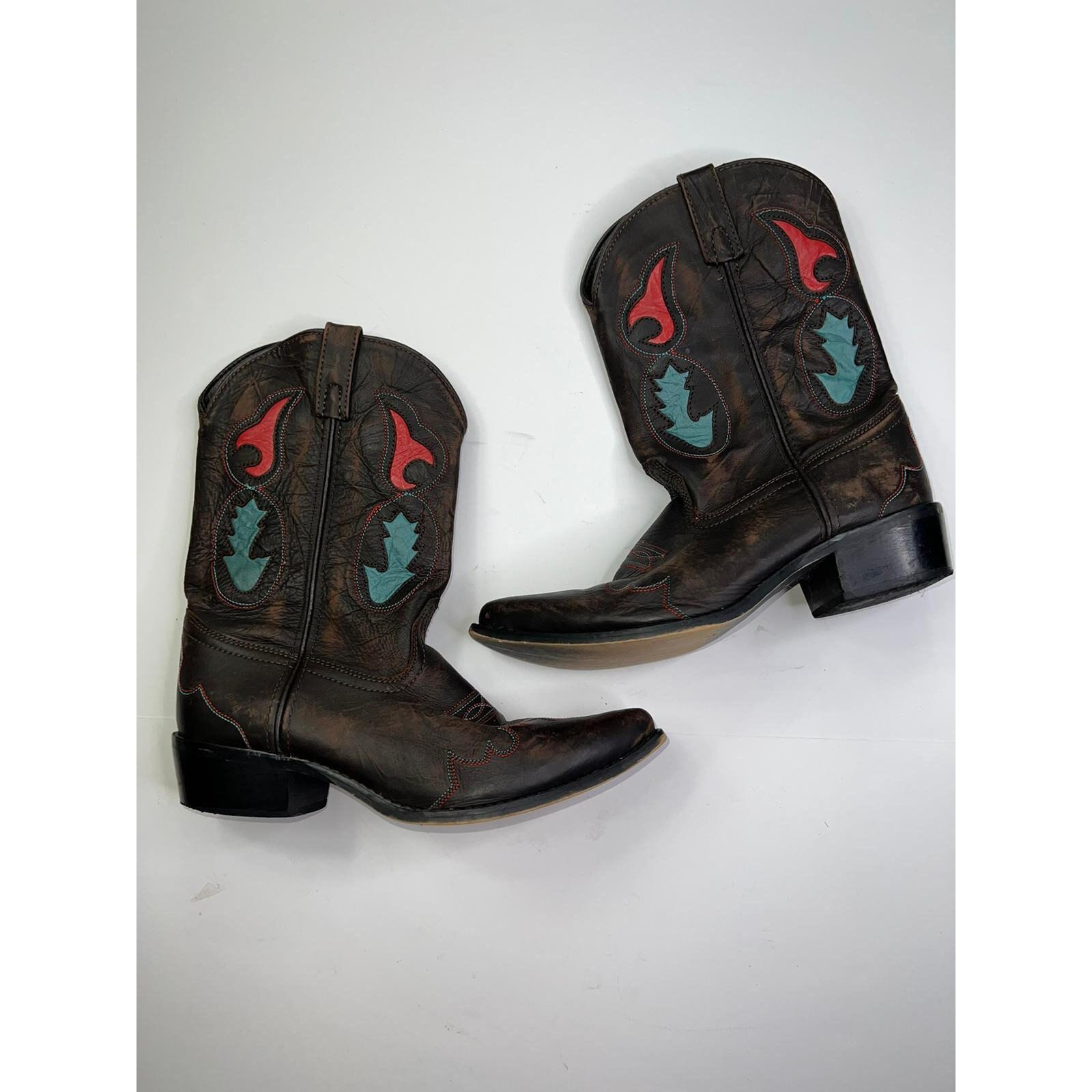 Schoenen Herenschoenen Laarzen Smoky Mountain Youth Madera Leather Western Boot US 8 