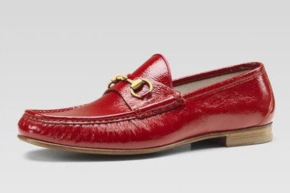 Red Leather 1953 Horsebit Loafers Size 