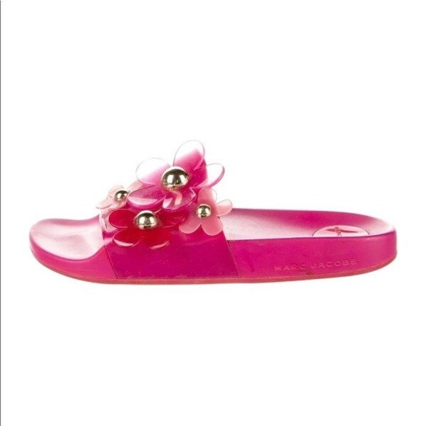 MARC Jacob Pink Daisy Aqua Slides - US 9 | IT 39