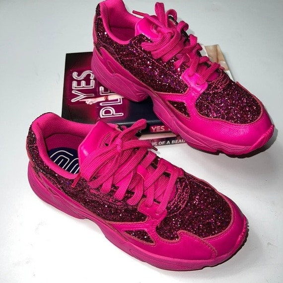 ADIDAS Originals Premium Pink Glitter Falcon Trainers US 9 - Etsy Nederland