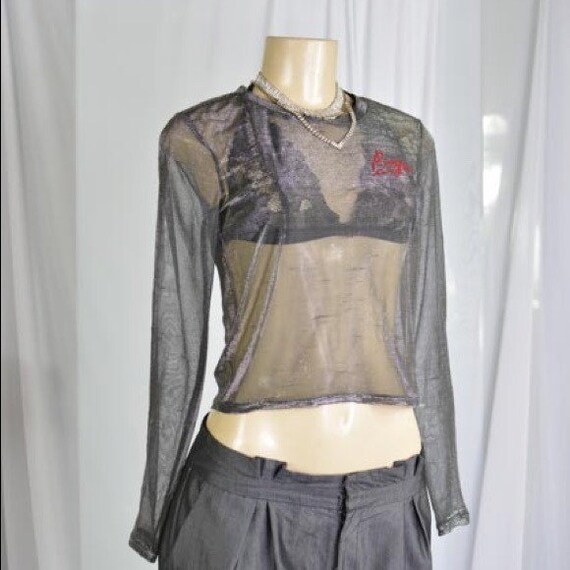 FOREVER 21 Long Sleeve Sheer Mesh 