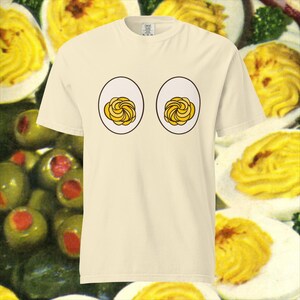 Camiseta unisex de huevo endiablado, divertida camisa de huevo endiablado