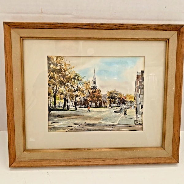 Park Ridge Community Church Illinois Davis Gray Signed Print Matted Framed 1979