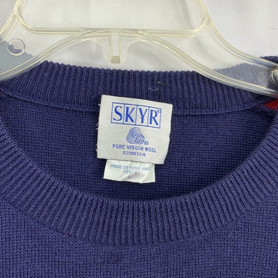 SKYR Mens Color Block 100% Wool Sweater Mens Size… - image 3