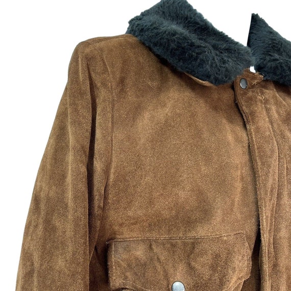 Vintage Mens Bermans Suede Leather Bomber Jacket … - image 2