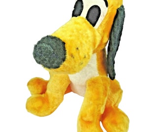 PLUTO Dog Plush 15 in Tall Sitting Toy Walt Disney Productions FL 1970 Vintage