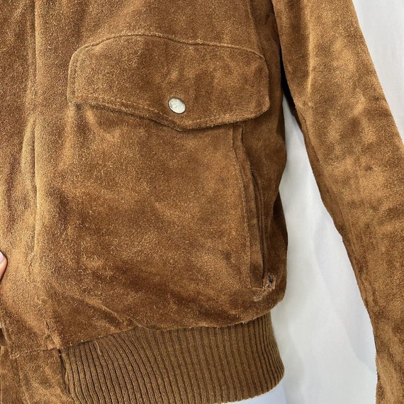 Vintage Mens Bermans Suede Leather Bomber Jacket … - image 4