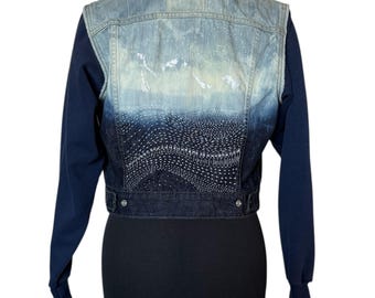 Sashiko Denim- och fleecejacka