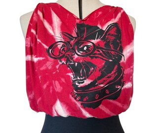 Punk Cat TieDye Crop Top