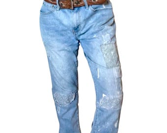 Jean en denim effet vieilli