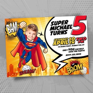 Super Heros Invitation Invitation Anniversaire A Imprimer Etsy