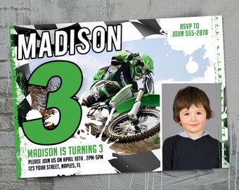 Invitation D Anniversaire De Motocross Honda Dirt Bike Etsy