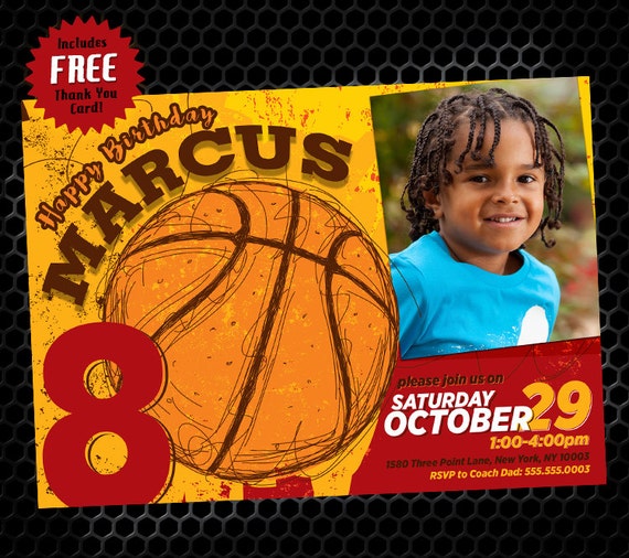 basketball invitation basketball birthday party invitation etsy