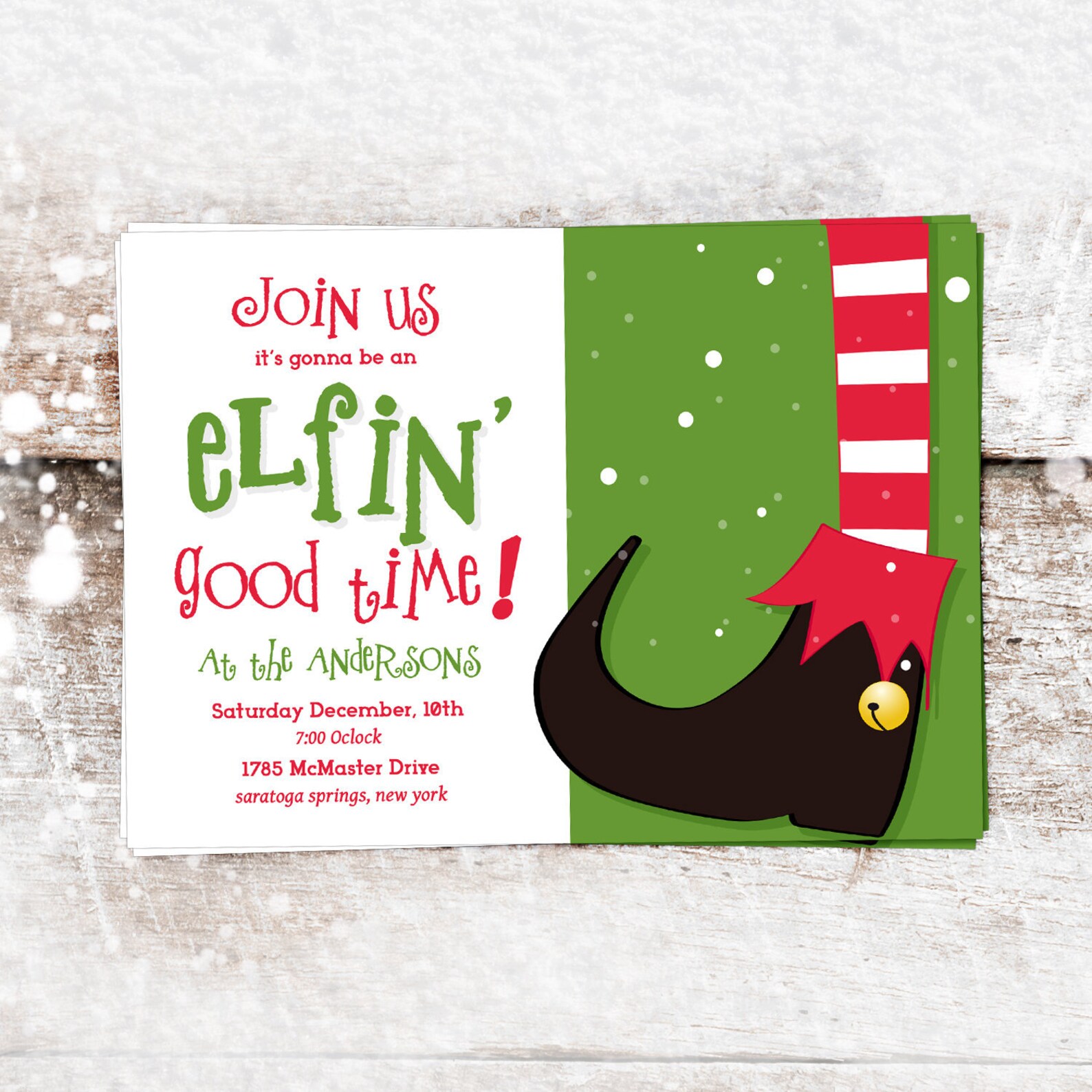 Christmas Party Invitation Elf Invitation Elf Party DIY | Etsy