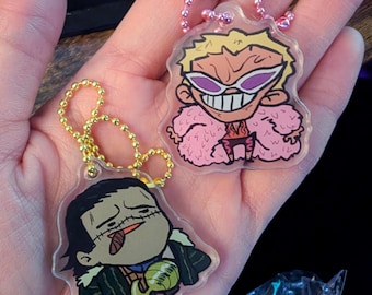 Divertidas pulseras acrílicas pequeñas de anime, manga, sombrero de paja, pirata, flamenco, cocodrilo