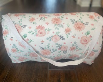 Blush Rose Personalizable Memory Foam Minky Toddler Nap Mat