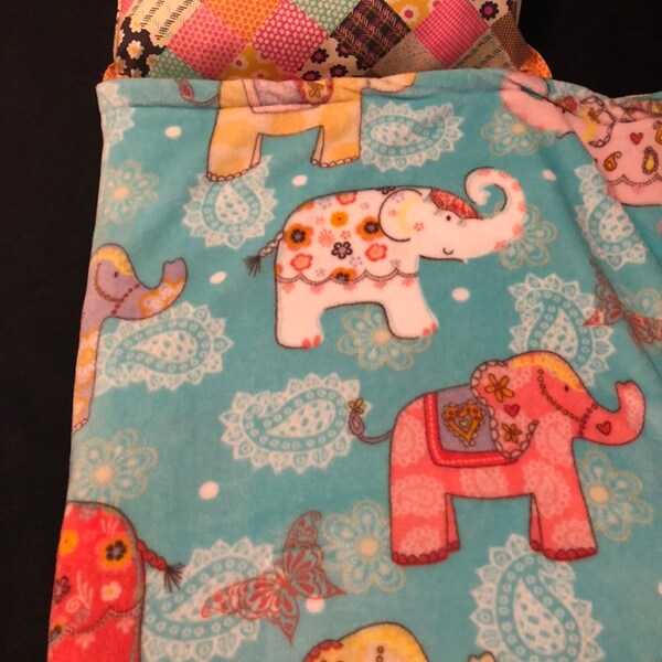 CLEARANCE-Annie-Elephant minky nap mat