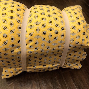 Bumblebee Personalizable Kinder Nap Mat Cover w/Minky Blanket and Optional Pillow