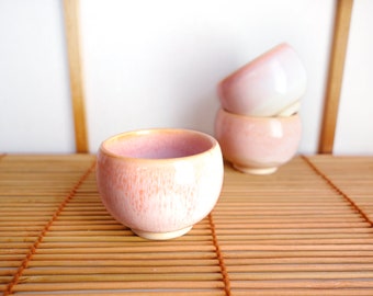 Sakura Sake cup. Pink color Sake ochoko cup,  pottery gift from Japan / Never Used / one cup