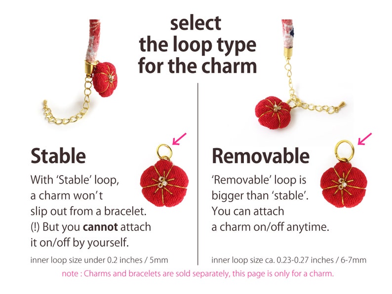 Japanese Chirimen decor gift gold silver bead thread plm pv07 Pink Purple Chirmen Charm for Japanese jewelry