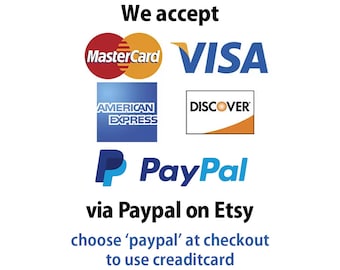 Credit card's accepted via Paypal on Etsy / Do not purchase this page