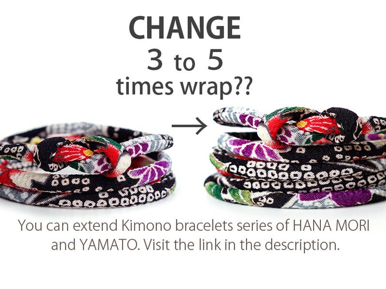 Choker necklace Japanese Jewelry HANA MORI - Tiny Sakura in the night black Kimono Bracelet