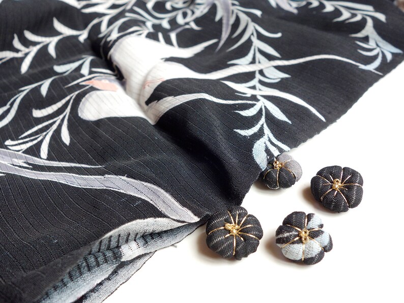 Japanese Silk Japanese Jewelry Kimono Charm from Silk for Kimono Bracelets Gold color thread blossom jewelry Ume plm