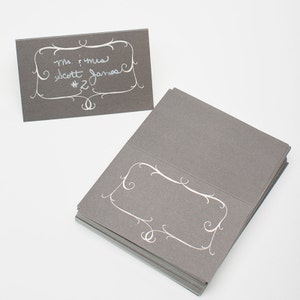 Wedding Place Cards (25), Romantic Escort Cards, Gray Place Cards, Calligraphy Place Cards, Wedding Paper