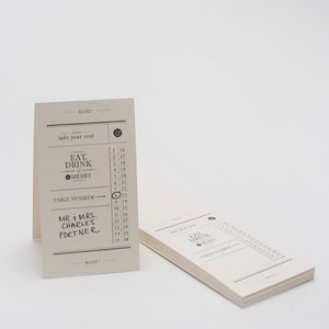 Wedding Escort Cards (25), Eat, Drink & Be Merry Escort Cards, Wedding Place Card, Wedding Paper