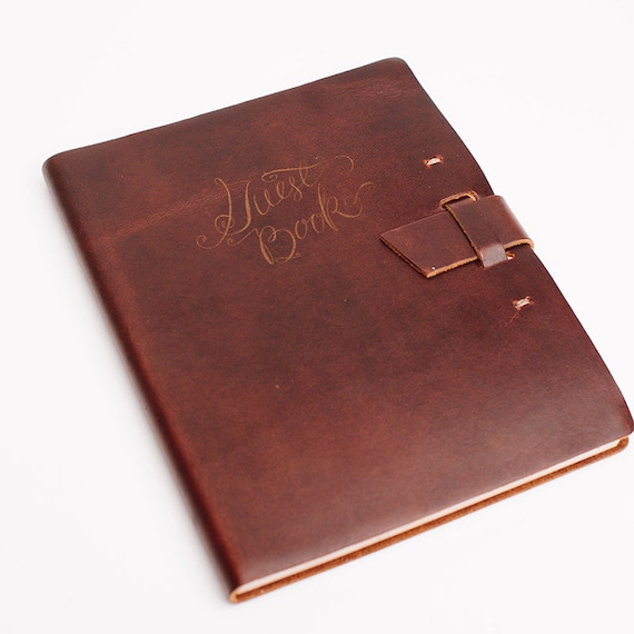 Leather Guest Book Etsy