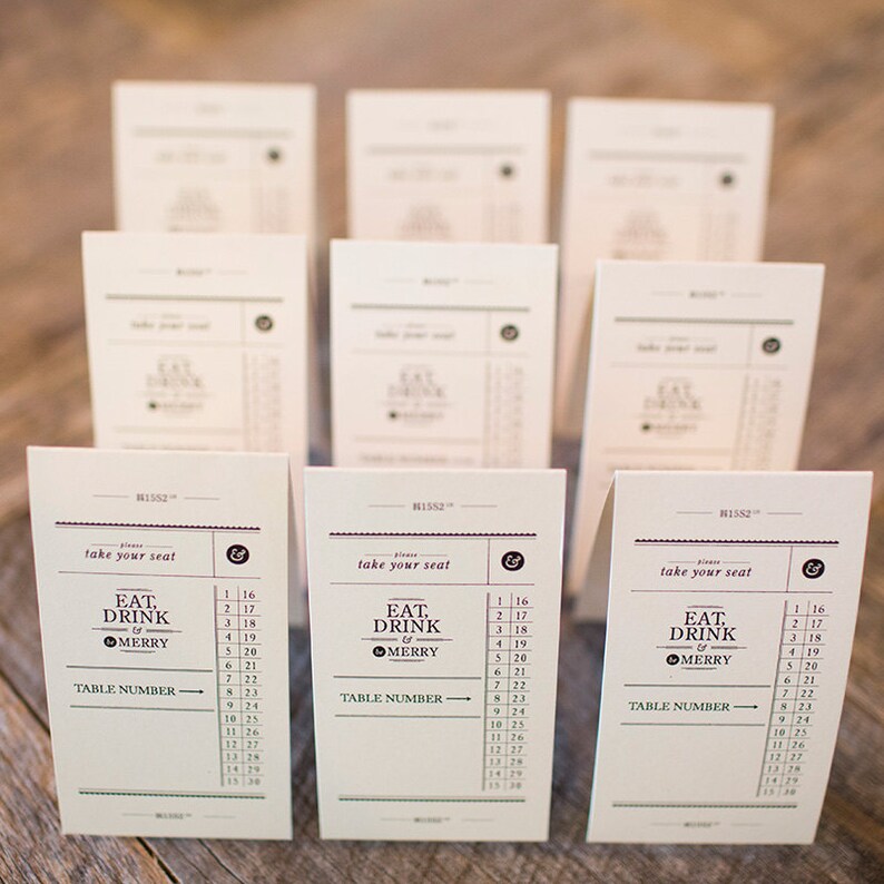 Wedding Escort Cards 25 Eat Drink & Be Merry Escort Cards Etsy
