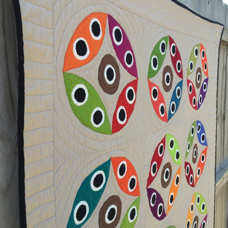 Modern Retro Circle Quilt, Wall Hanging, Baby Quilt Etsy