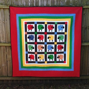 Sheep Applique Quilt , Baby Quilt