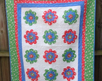 Traditional applique quilt with a cottage feel