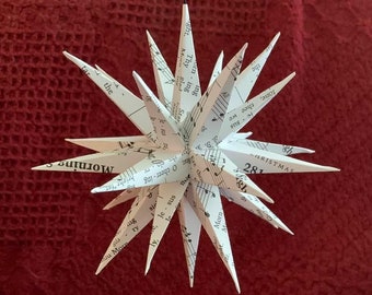 Six Inch (5.8") Hanging "Morning Star, O Cheering Sight" Star (may be converted to tree topper-instructions provided).