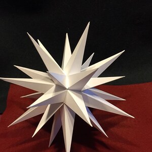 Nine 9 inch White Hanging Moravian Star may be converted to tree topper-instructions provided. image 2